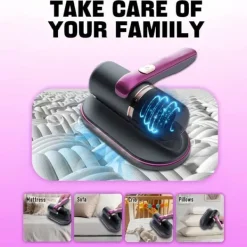 Påslös Handhållen Dammsugare med UV och HEPA-filter, Perfekt för Allergiker