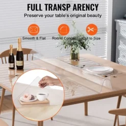 PVC bordsskydd 54x54 tum, klart plast skrivbordsskydd, 1,5 mm tjockt, hållbart och vattentåligt