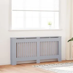 vidaXL Elpannor & Värmepannor-Radiatorlock 2 pcs Grå 172 x 19 x 81,5 cm Konstruerat trä