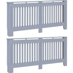 vidaXL Elpannor & Värmepannor-Radiatorlock 2 pcs Grå 172 x 19 x 81,5 cm Konstruerat trä