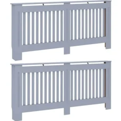 vidaXL Radiatorlock 2 pcs Grå 172 x 19 x 81,5 cm Konstruerat trä