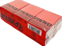 Pappersnäsdukar-Röda premium hygienservetter i Renova-förpackningar 4-lagers 6x10 stycken