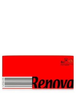Pappersnäsdukar-Röda premium hygienservetter i Renova-förpackningar 4-lagers 6x10 stycken