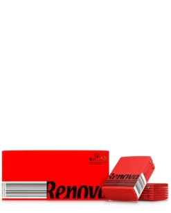 Pappersnäsdukar-Röda premium hygienservetter i Renova-förpackningar 4-lagers 6x10 stycken