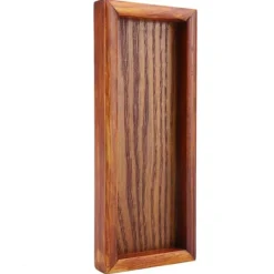 Serveringsfat & Skålar-Rektangulärt Trä Tefat Serveringsbord Tallrik Snacks Matförvaringsskål för Hotellhem (20*8cm)