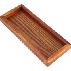 Serveringsfat & Skålar-Rektangulärt Trä Tefat Serveringsbord Tallrik Snacks Matförvaringsskål för Hotellhem (20*8cm)