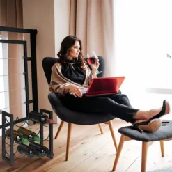 Vinflaskhållare-Relaxdays Flaskställ 9 fack, vinlagringshylla, metall, HxBxD: 37x35x17 cm, kök & bar, svart