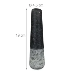 Mortlar & Mortelstötar-Relaxdays Mortel i granit med pistill, robust, för kryddor, örter, mortel i polerad sten, 5,6 kg, cm, 1l, svart