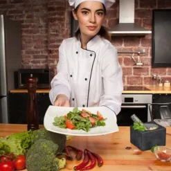 Mortlar & Mortelstötar-Relaxdays Mortel och pistill, i granit, polerad, lång livslängd, kryddor och örter, 500 ml volym, krossare lxB 14,5 x 14,5 cm