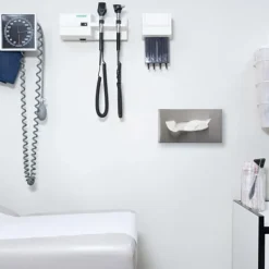 Relaxdays Smyckeslåda i rostfritt stål, våtservettshållare, påfyllningsbar, väggmontering, distributör, silverfärgad