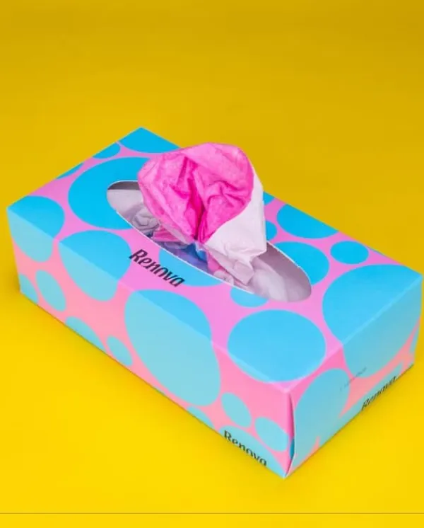 Renova avtagbara hygienvåtservetter blå och rosa 80 st