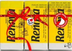 Renova Röda etikettdukar gula 6x9 st