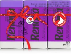 Pappersnäsdukar-Renova Röda etiketter lila näsdukar 6x9 st