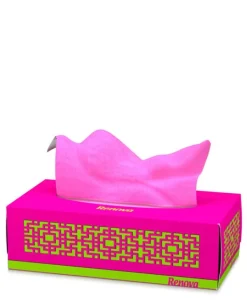 Pappersnäsdukar-Renova rosa avtagbara näsdukar 80 st