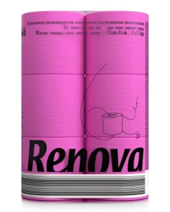 Renova Rosa Doftande Toalettpapper 16,1 m 3-lagers 140 ark 6 rullar