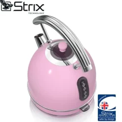 Vattenkokare-Retro vattenkokare, 1,8 L, BPA-fritt rostfritt stål, dolt motstånd, sladdlös SWAN SK14630PNEU 3000W Rosa 61802