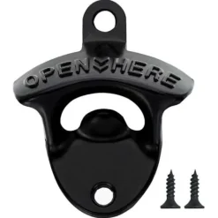 Drinkshakers & Drinkverktyg-Retro Väggmonterad Kapsylöppnare för Vägg Svart