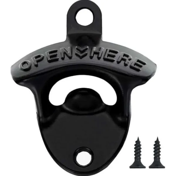 Drinkshakers & Drinkverktyg-Retro Väggmonterad Kapsylöppnare för Vägg Svart