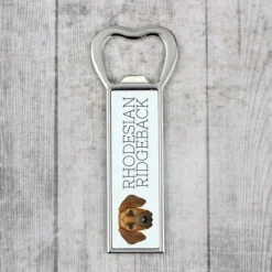 Rhodesian Ridgeback, afrikansk lejonhund - flasköppnare med foto och inskription för Art-Dog öl