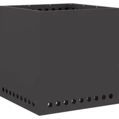 vidaXL Rökfri utomhusfoajé - - 48x48x50 cm - Svart - Stål - Max temperatur 600 ℃ - Dubbelväggad luftflöde