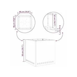 vidaXL Rökfri utomhusfoajé - - 48x48x50 cm - Svart - Stål - Max temperatur 600 ℃ - Dubbelväggad luftflöde