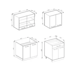 R-Line Kök, 140 cm J-Shape, Röd/Antracit, Vicco