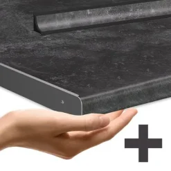 Monteringsfärdiga Kök & Pentryn-R-Line kök, 200 cm, PT Antracit, Betong/vit, Vicco