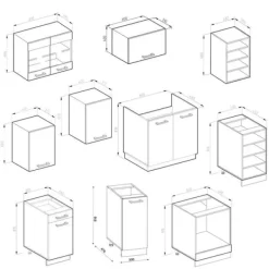 Monteringsfärdiga Kök & Pentryn-R-Line kök, 240 cm, PT Ek, Sonoma/vit, Vicco