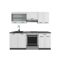 Monteringsfärdiga Kök & Pentryn-R-Line kök, 200 cm utan bänkskiva, Stuga vit/antracit, Vicco