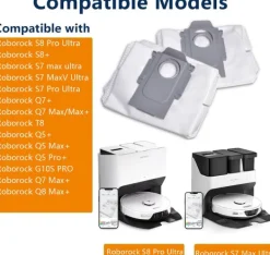 Dammsugartillbehör-Roborock Dammsugarpåsar för Roborock S8, S8+, S8 Pro Ultra, S7 MaxV Ultra, S7 Pro Ultra, Q7+, Q7 Max+14-pack
