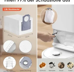 Roborock Qrevo S/Qrevo Pro/Qrevo MaxV Robotdammsugartillbehör