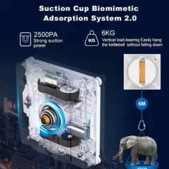 Robotdammsugare-Robot Fönsterskrapa - LIECTROUX - YW710 - Dubbel Spraying - Röstassistent - Hastighet 3,5 minm