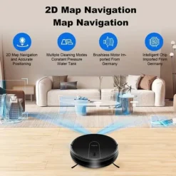 Robotdammsugare-Robotdammsugare - LIECTROUX - L200 - Vatten- och dammsugning - Autonomi 120 min - Anslut IoT