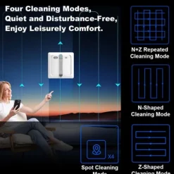 Rengöringsmedel-Robotfönsterputsare - LIECTROUX - S9 - 9000 Pa - Dubbel roterande borstar - App & fjärrkontroll