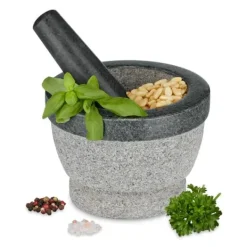 Mortlar & Mortelstötar-Robust granitmortel och mortelstöt