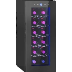 Rootz 12 flaskan vin kylskåp - dryck kylskåp - dryckskylare - energieffektiv - 26,5 cm w x 51,5 cm d x 65 h cm - pekskärm & LED -ljus