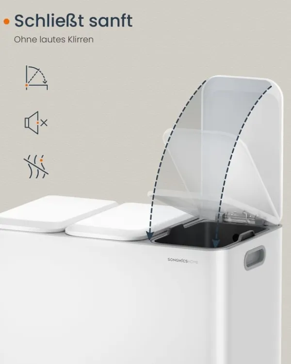 Soptunnor & Papperskorgar-Rootz Colorful Steel 3-fack papperskorg - Avfallsbehållare - Återvinningsbehållare - Innerhink av PP-plast - 60,5 cm x 38,8 cm x 42,7 cm