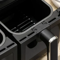 Fritöser-Rootz Hot Air Fryer - Oljefri dubbelkammare - Air Fryer - Hälsosammare matlagning - 38,5 cm x 38 cm x 30,5 cm - Svart