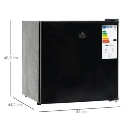 Kylskåp-Rootz Minifrys - 35 L frysbox - Minikylskåp - Minikyl - 5-nivå temperaturkontroll - Stål, plast - Svart - 47W x 44,2D x 48,8H cm