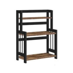 Rootz Spice Rack - Kryddställ Organizer - 3 nivåer Kryddställ - Kryddhylla - Vintage Brun/Svart - 41 x 18 x 53 cm