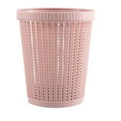 Soptunnor & Papperskorgar-Rosa rund imiterad rotting papperskorg - Täcklös hemsoptunna