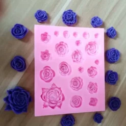Bakning-Rosor 21st Blommor Silikonform Gjutform Bakform Choklad