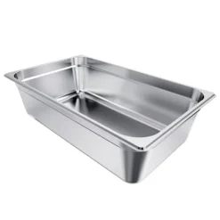 Rostfri ångpanna, Fullstorlek 145mm djup, 20,5L, Anti-Jam, återanvändbar för restaurang, hotell, hem, fest, 1-pack
