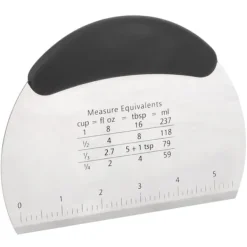 Rostfritt Stål Bakskrapa Hackare Mjöl Bakverksskärare Bakverk Skala Mätning Bakverktyg Kök Bakeware Svart