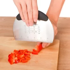 Rostfritt Stål Bakskrapa Hackare Mjöl Bakverksskärare Bakverk Skala Mätning Bakverktyg Kök Bakeware Svart