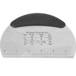 Rostfritt Stål Bakskrapa Hackare Mjöl Bakverksskärare Bakverk Skala Mätning Bakverktyg Kök Bakeware Svart