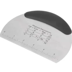 Rostfritt Stål Bakskrapa Hackare Mjöl Bakverksskärare Bakverk Skala Mätning Bakverktyg Kök Bakeware Svart