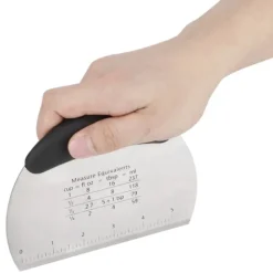 Rostfritt Stål Bakskrapa Hackare Mjöl Bakverksskärare Bakverk Skala Mätning Bakverktyg Kök Bakeware Svart