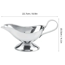 Tillbehör För Matservering-rostfritt stål biffpepparsåsbåt kryddbehållare för restaurangkök (10oz)