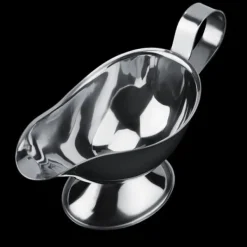 Tillbehör För Matservering-rostfritt stål biffpepparsåsbåt kryddbehållare för restaurangkök (10oz)